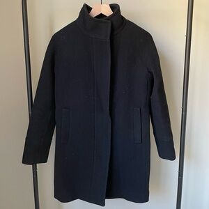 J. Crew Italian Stadium Cloth Cocoon Coat in Black